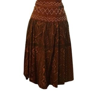 Willi Smith Embellished Dark Floral Print Maxi Dress Boho Festival Size 14 NWT